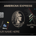 Black Art AMEX metal card by Gold Wraps, matte black stainless steel with intricate art design