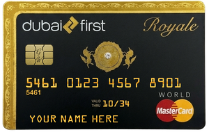 Dubai Royal metal card by Gold Wraps, premium gold stainless steel with Arabic royal design