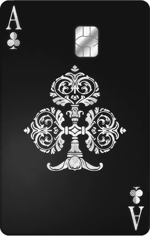Ace of Clubs metal card by Gold Wraps, premium stainless steel playing card design