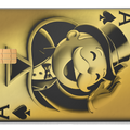 Ace of Monopoly metal card by Gold Wraps, stainless steel crossover design