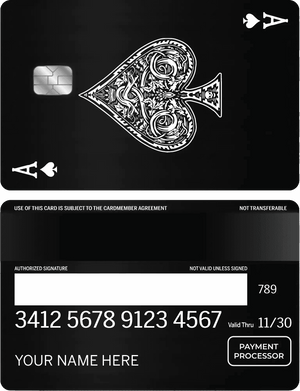 Exclusive Ace vertical metal card with high-end engraved artwork