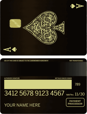 Premium Ace vertical metal card designed for international custom metal card clients