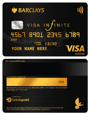 Exclusive Barclays metal card designed for premium banking clients