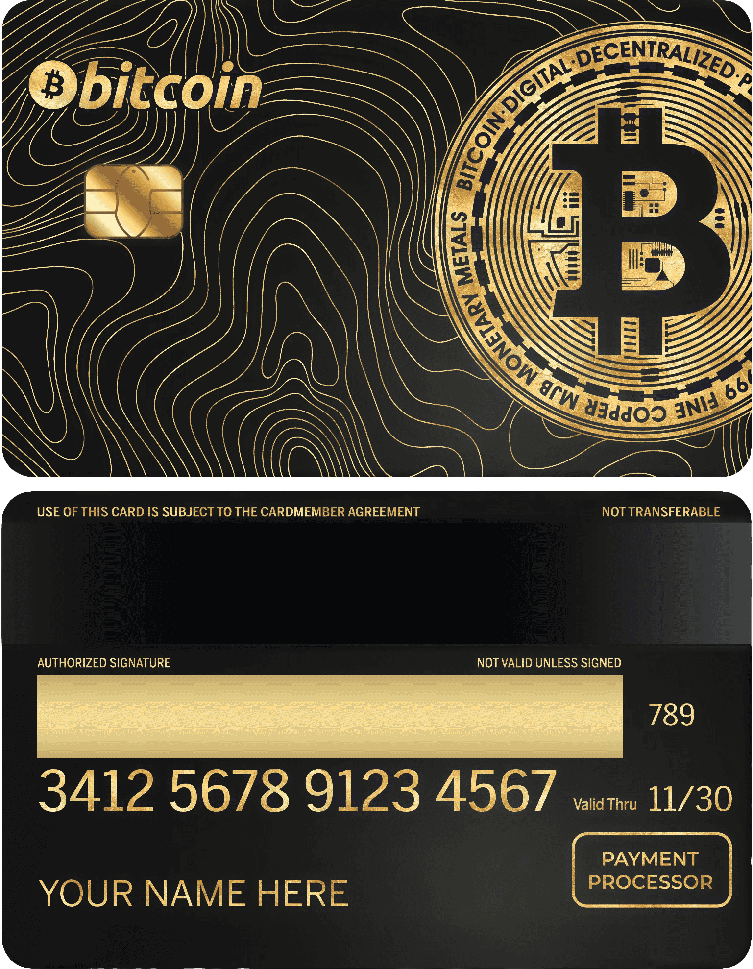 Premium Bitcoin Enthusiast metal card designed for serious cryptocurrency collectors