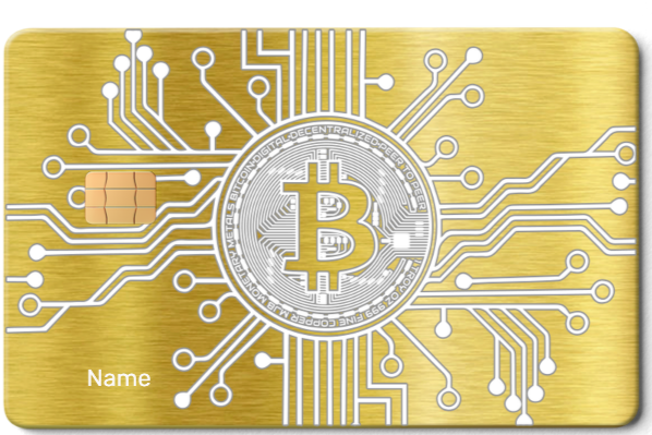 Premium Bitcoin metal card with modern metal card styling and high-end cryptocurrency design