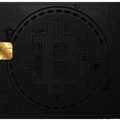 Black Bitcoin metal card by Gold Wraps, premium black stainless steel crypto card