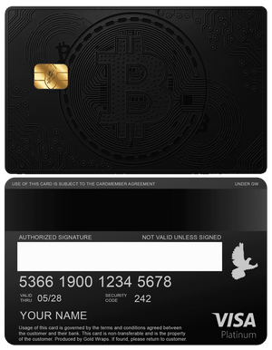 Premium black Bitcoin metal card with elegant minimalist design