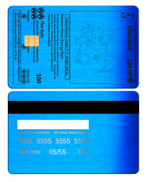 Luxury Charizard metal card with sophisticated metal card finish and multiple color variations for international clients
