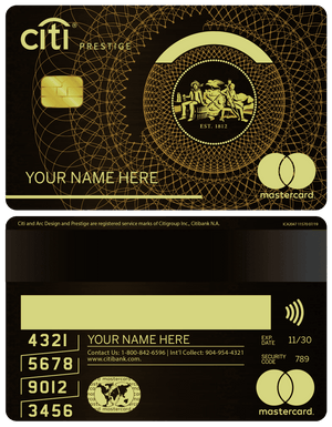 Premium Citi metal card designed for elite international banking clients