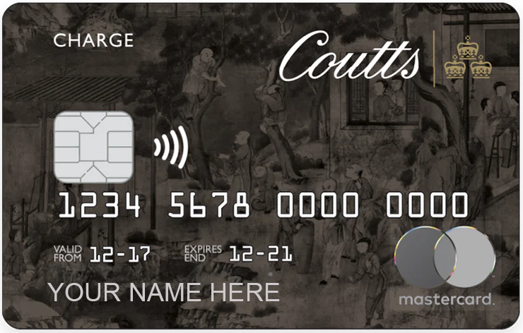 Coutts Silk metal card by Gold Wraps, premium black stainless steel with silk-texture finish