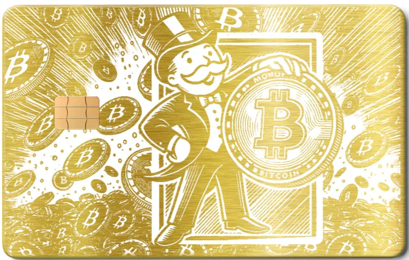 Luxury Crypto Monopoly metal card with sleek metal card construction and elite international cryptocurrency appeal