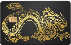 Dragon metal card by Gold Wraps, stainless steel with Western dragon design