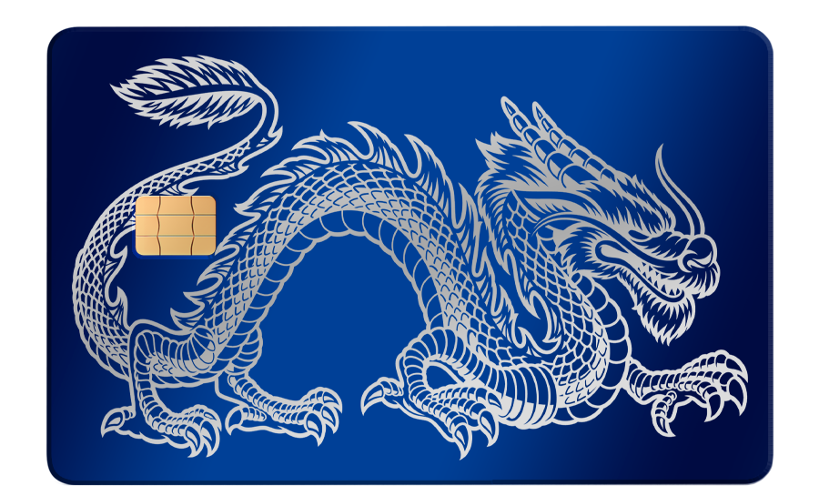 Premium Dragon metal card with sleek metal card construction and high-end vibrant color design