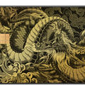 Dragon of the East metal card by Gold Wraps, stainless steel with Eastern dragon design