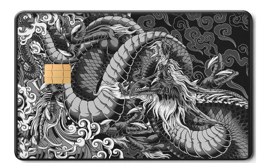 Luxury Dragon of the East metal card featuring sleek engraved metal card styling and unique color variation for elite clients