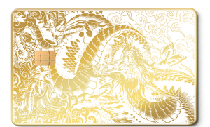 Luxury Dragon of the East metal card with sophisticated metal card finish and multiple color variations for international clients