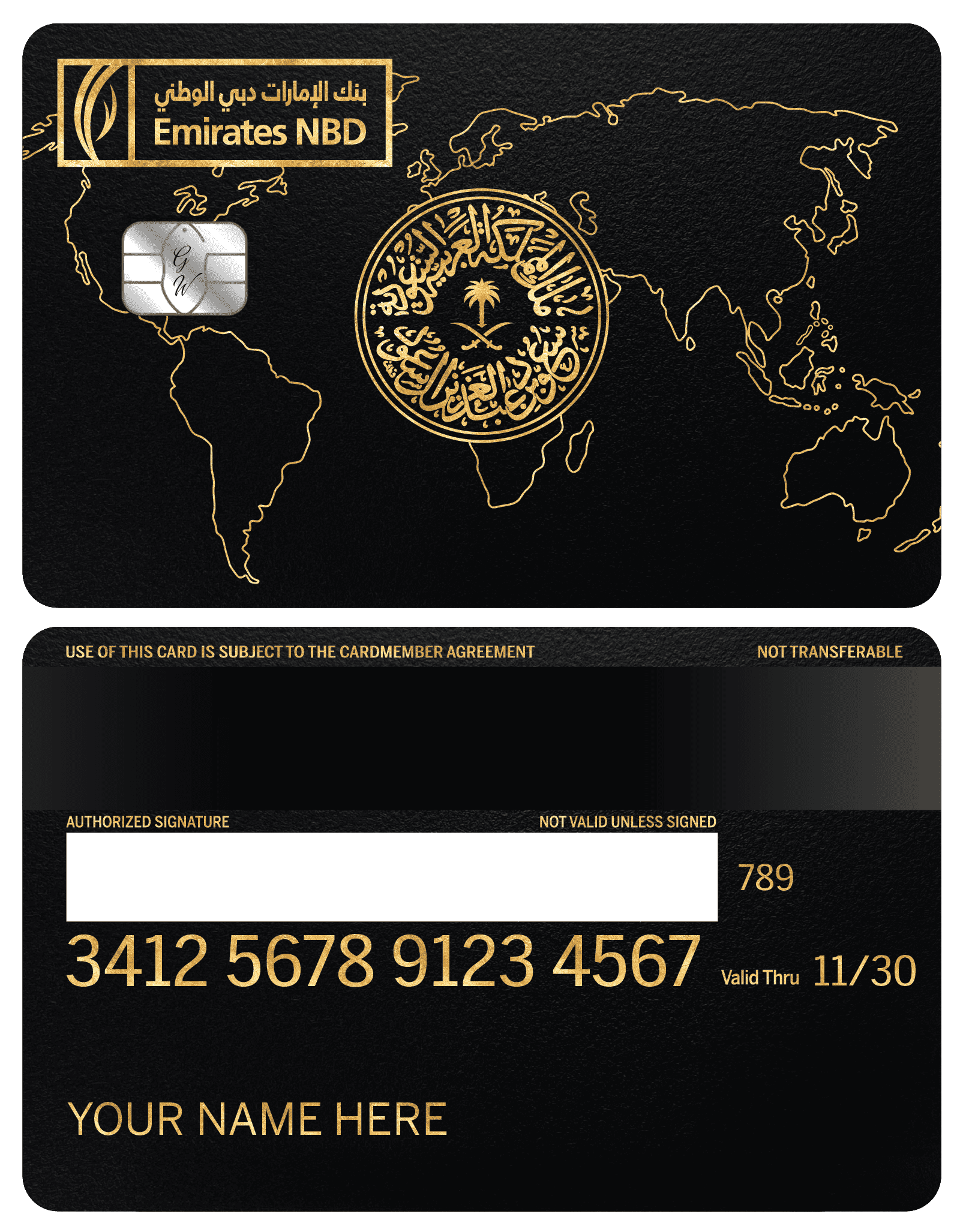 Exclusive Emirates NBD metal card designed for premium banking clients