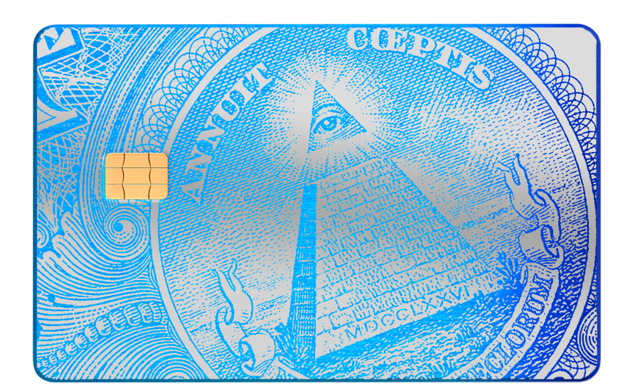 Premium Enigma metal card with sleek metal card construction and high-end vibrant color design
