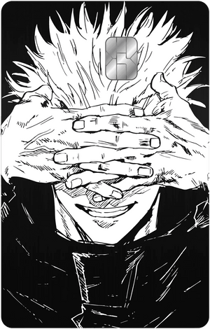 Gojo Satoru metal card by Gold Wraps, stainless steel with Jujutsu Kaisen anime design