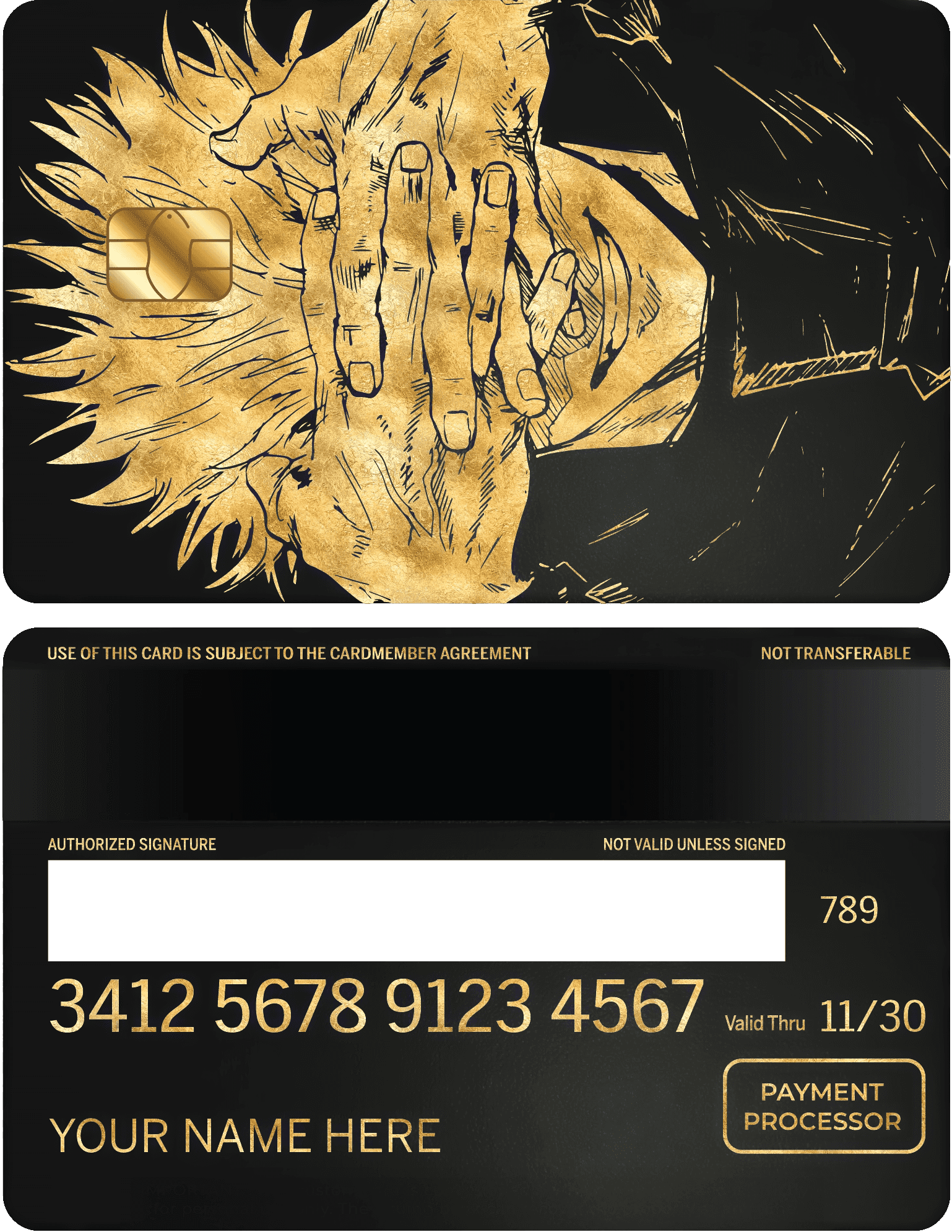 Premium Gojo Satoru vertical metal card designed for elite anime and custom metal card collectors