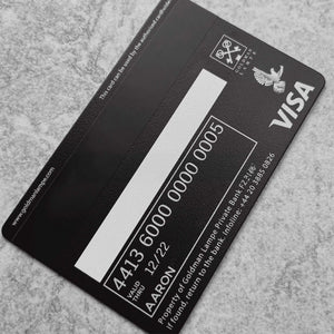 Premium luxury Goldman Lampe black metal card designed for high-net-worth international banking clients