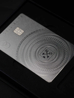 Premium luxury Goldman Lampe silver metal card designed for high-net-worth international banking clients