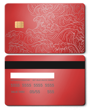 Premium Hokusai Wave metal card with modern luxury metal card finish and custom color design