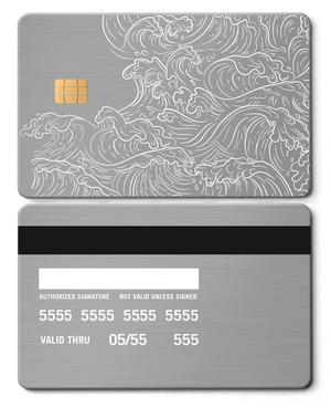 Exclusive Hokusai Wave metal card with premium metal card craftsmanship and vibrant luxury color options for global collectors