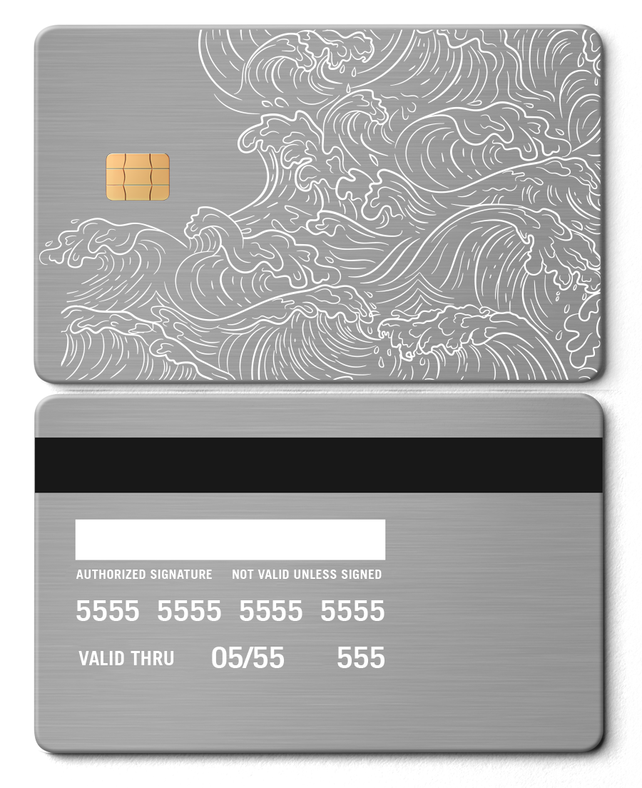 Exclusive Hokusai Wave metal card with premium metal card craftsmanship and vibrant luxury color options for global collectors