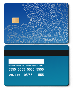 Elite Hokusai Wave metal card featuring engraved metal card details and luxury international color appeal
