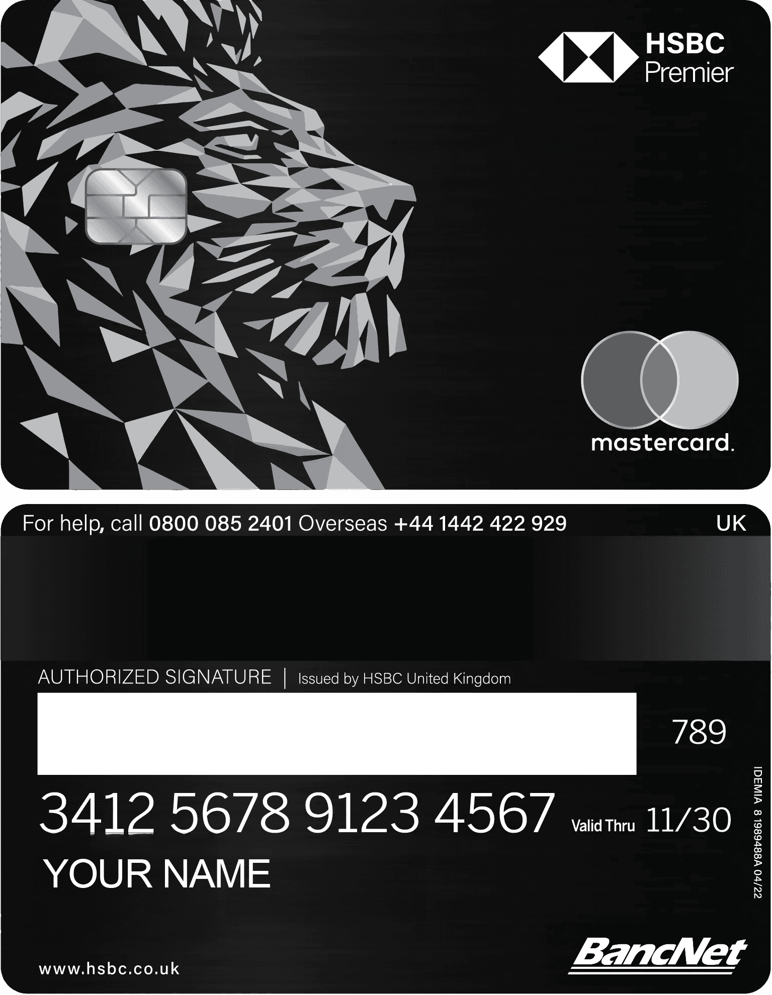 Elite HSBC Lion metal card with luxurious engraved lion artwork