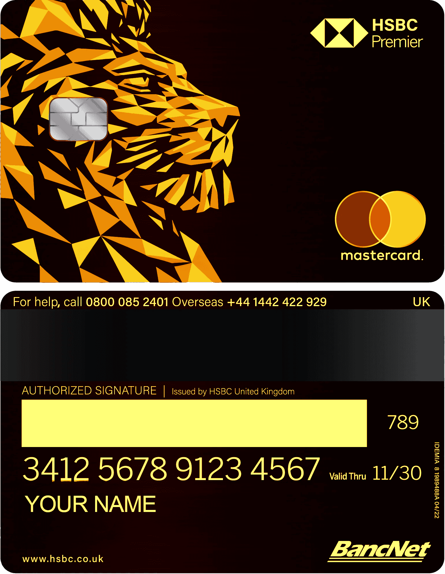 Premium HSBC Lion metal card with modern and high-end luxury finish