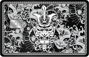 Luxury Japanese Samurai metal card featuring intricate warrior engraving