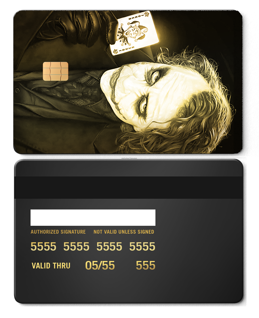 High-end personalized Joker metal cards with luxury metal engraving for premium card collectors