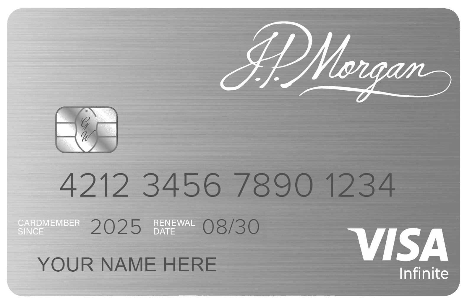 JP Morgan Reserve metal card by Gold Wraps, premium silver stainless steel banking card