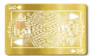 Collector edition King of Spades metal cards showcased with luxury metal detailing, premium custom metal cards