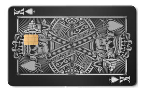 Exclusive King of Spades metal cards with intricate artwork, premium custom metal cards for international buyers