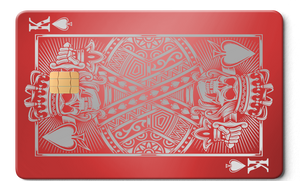 Exclusive luxury King of Spades metal cards showcased with premium engraving, elite custom metal cards worldwide
