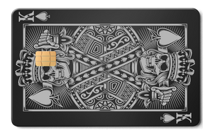 Luxury King of Spades metal cards featuring detailed engraving, high-end custom metal cards worldwide