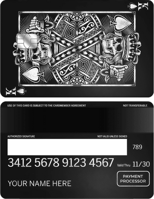 Exclusive King of Spades vertical metal card with premium engraved artwork