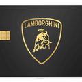Lamborghini metal card by Gold Wraps, premium stainless steel supercar design