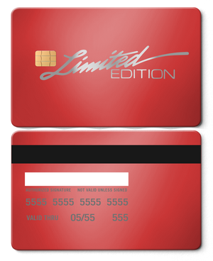 Collector showcase of Limited Edition metal cards, high-end luxury custom metal cards worldwide