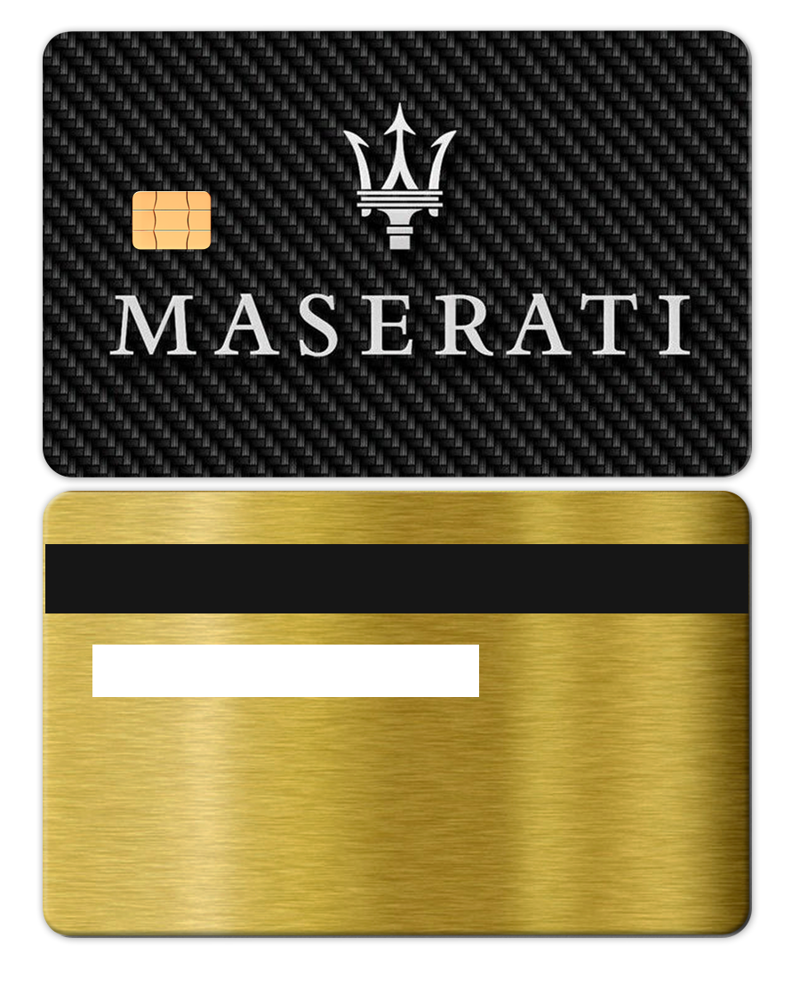 Collector showcase Maserati metal card, high-end luxury custom metal card worldwide
