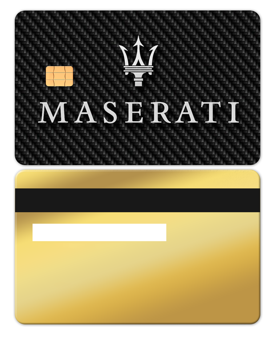 Elite Maserati metal card with meticulous finishing, premium custom metal card for international buyers