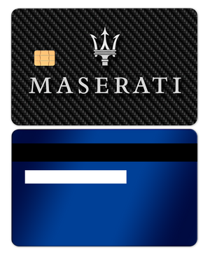 Premium Maserati metal card showcased with luxury craftsmanship, custom metal card for global collectors