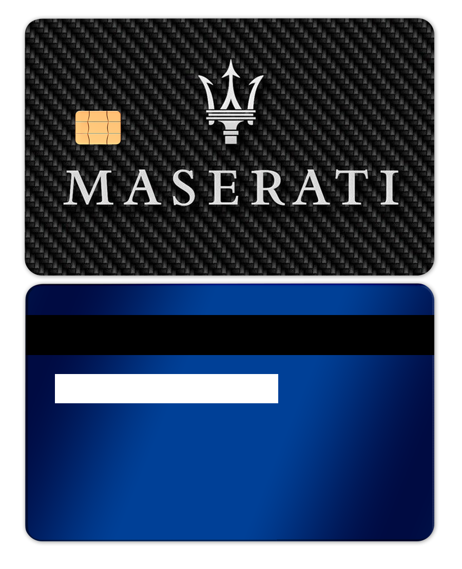 Premium Maserati metal card showcased with luxury craftsmanship, custom metal card for global collectors