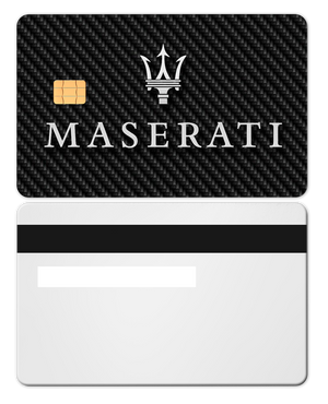 Premium Maserati metal card with elite engraved design, high-end custom metal card for international collectors