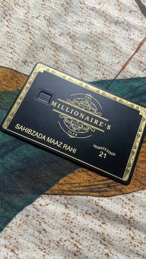 Luxury Millionaires Club metal card designed for elite executives and entrepreneurs