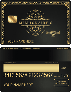 Elite Millionaires Club metal card representing prestige, status, and luxury branding