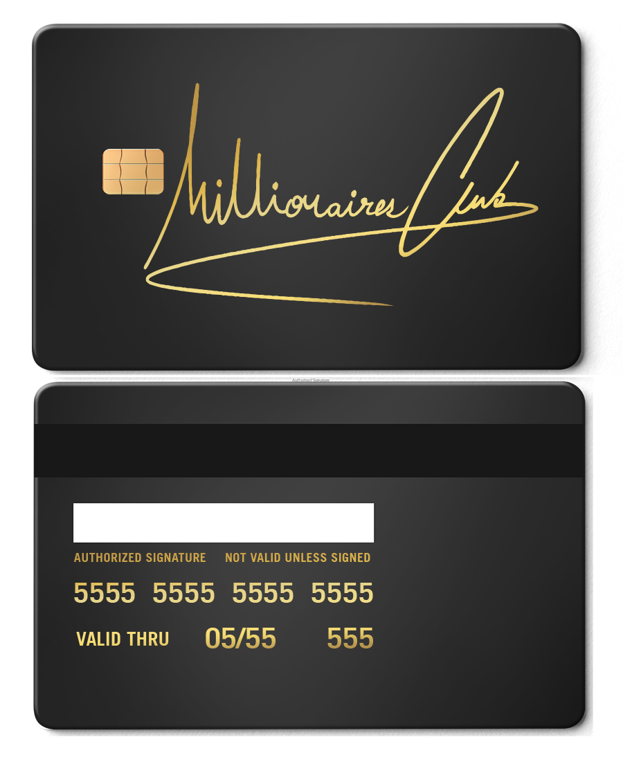 Exclusive Millionaires Club metal cards with sophisticated engraved artwork, premium custom metal cards worldwide